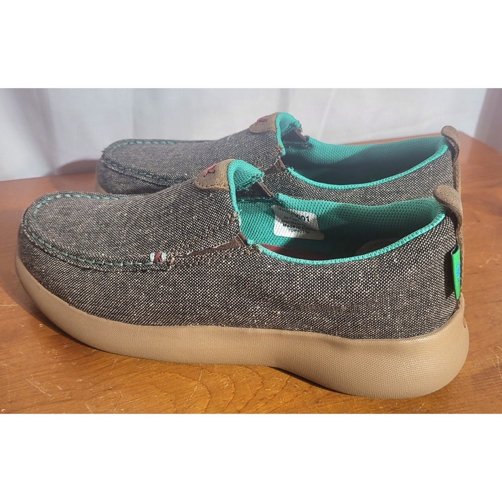 Womens Twisted X Eco Slip On Shoes 7M Brown Tweed Casual Loafers Comfort ~Teal